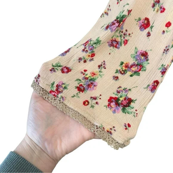 Uncle Frank x Anthropologie Floral Boho Mini Dress Bell Sleeves S Style 34024 - Picture 6 of 8